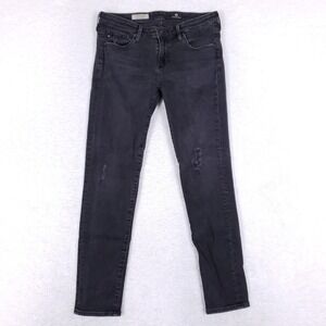 AG Adriano Goldschmied Jeans Women 28R Stevie Ankle Slim Straight Black